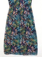 Apricot Midi Dress Womens 8 Palm Print Tropical Cocktail Resort Summer Vacation