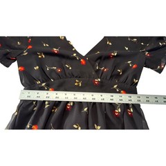 Madewell Navy Blue Floral V-Neck Maxi Dress Short Flutter Sleeve Size 00