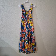 South Main Floral Smocked Tiered Maxi Dress XL Colors Tropical Boho Cottagecore
