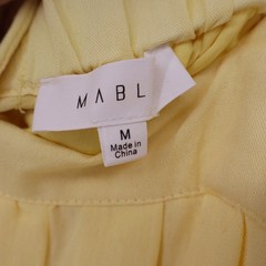 MABL Yellow Ruffle Strap Button Front Tiered Midi Dress Size M