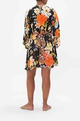 new $649 CAMILLA SECRET HISORY WAIST TIE KAFTAN DRESS SILK CRYSTALS S/M