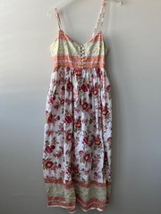 Anokhi Hand Block Batik Sundress/Nightie, Ankle Length, 100% Cotton Small