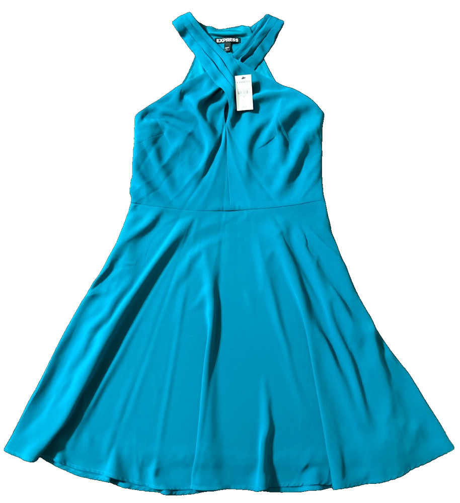 NWT $69 Express Women 6 Dress A-Line Short Sleeveless Cocktail Party Event Teal