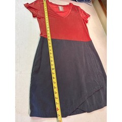 Dolan Left Coast Collection Red Grey Colorblock Faux Wrap Dress XS Jk15