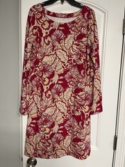 Lilly Pulitzer Beautiful Floral Shift Dress MIDI Sz S 34 Bust Rayon Stretch EUC