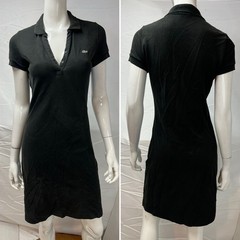 Lacoste Women’s 36 Black Cotton Pique Polo Tennis Rugby Shirt Dress Small