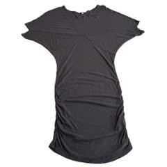 Bordeaux Dress Womens Large Gray Dolman Sleeve Ruched Modal Blend Mini