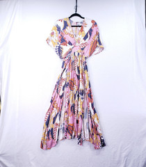 Olivaceous Size M Dolman Sleeve V Neck Floral Maxi Dress Boho Beach Summer