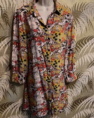 Natural Life Yellow Floral Shirtdress Mini Dress Ladies Sz L ~ Bohemian