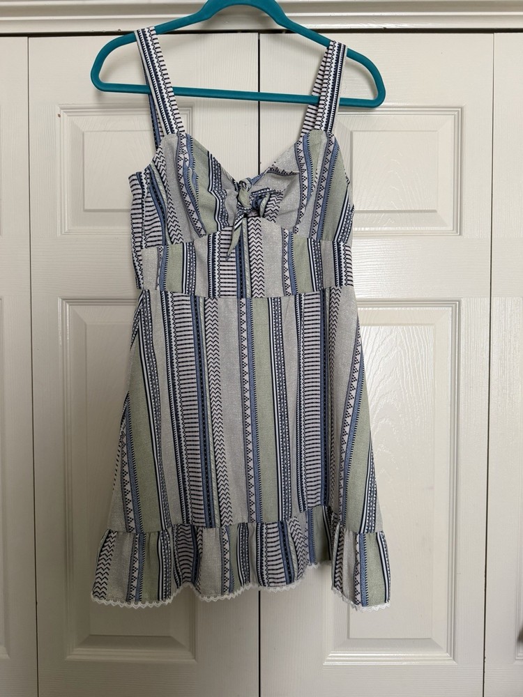 Xtraordinary Women&rsquo;s Multicolored Striped Sleeveless Mini Dress Size M