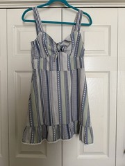 Xtraordinary Women&rsquo;s Multicolored Striped Sleeveless Mini Dress Size M