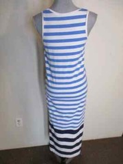 Vineyard Vines Engineered Stripe Maxi Tank Dress Pima Cotton Blend Coastal XS