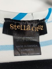 Stella Cruz White Blue Striped Maxi Racerback Tank Dress Size Medium M