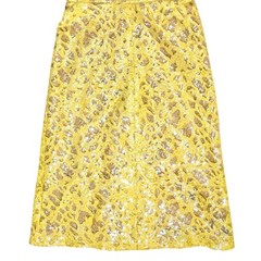 BCBGMAXAZRIA Yellow Sequin Lace Cain Mini Dress Open Back Glam Size 2
