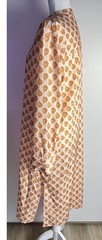 Pink Ripple Womens Small Peach & Gold Silky Caftan Beach Cover Up Tunic Dress