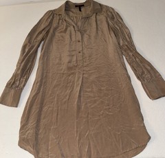 BCBG Maxazria 100% Silk Dress In Tan/Size Large