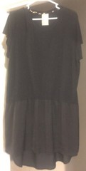 Anthropologie Dolan Tunic Dress Black Asymmetrical Blended Fabric Layered SZ L