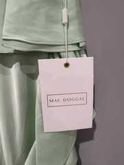 Mac Duggal Green Satin Ruffled Sleevless Prom Maxi Gown Dress Size 2 67815 NEW