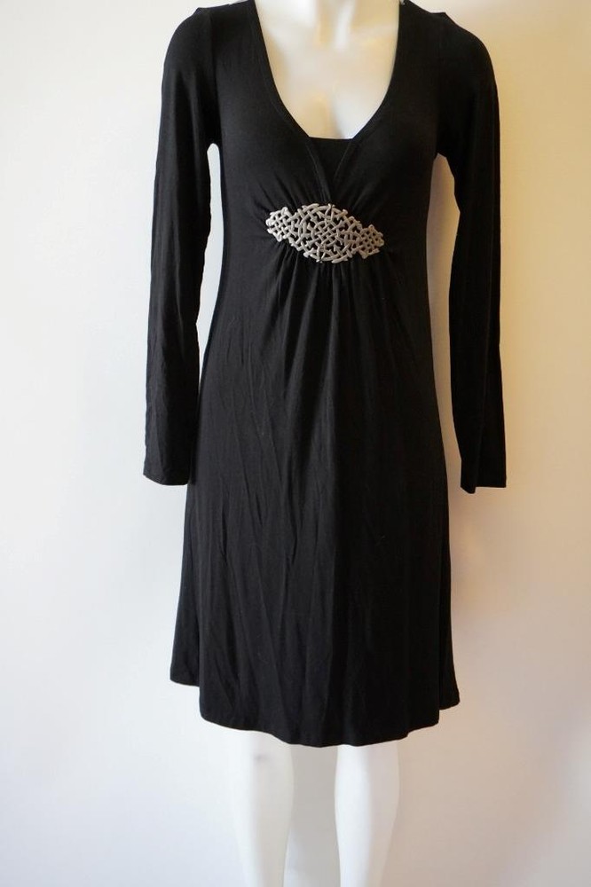 * NWT Womens Vertigo Paris Black Dress With Silver Buckle Sz M