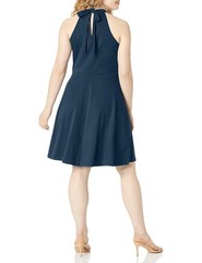OUGES Women&rsquo;s 2025 Summer Halter Neck Sleeveless Tie Back Swing A-Line Sundress