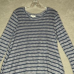 Umgee USA Womens Striped T Shirt Dress Long Sleeve Relaxed Casual Coastal Beach
