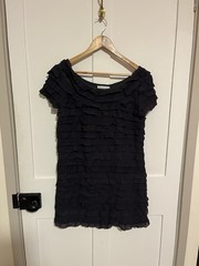 Jovonna London Black Layered Silk Dress Size Medium Dry Clean Short