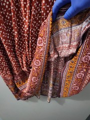 Knox Rose Dress Womens M Rust Burnt Short Sleeve Tassel Geometric Boho Peasant