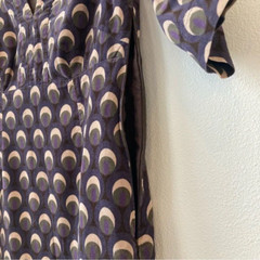 Boden Needlecord Peacock Feather Dress Purple Librarian Academia Corduroy 8 Long