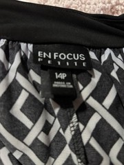 Enfocus Sleeveless 1.5 Inch Beaded Neck Black Beige Geometric 14P Dress 44×37