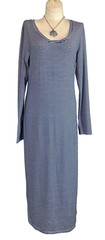 Peruvian Connection Marinero Maxi Dress Size M Quiet Luxury Nautical Classic