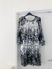 Feather & Bone London Black Silver Sequin dress / Tunic S Uk 8 10