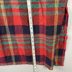 Vintage Lady Dorby Linen Dress Women 20WP Plaid Midi Shawl Collar Cottage NEW