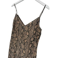 Frame Silk Python Printed Slip Dress Chocolate Multi