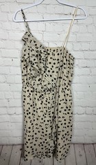BCBGeneration one shoulder sleeveless ruffle polka dot dress, sz L, GUC