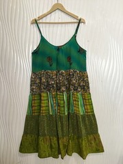 Silk Patchwork, summer Boho dresses woman clothing , short beach wear PWD1009