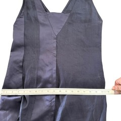 Vintage 90s Alberta Feretti Linen Silk Paneled Tank Maxi Dress Royal Blue 8