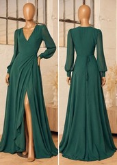Lulus Talk About Divine Backless Maxi Dress Womens Hunter Green Plunging V-Neck