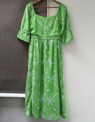 Never Fully Dressed Green & White Palm Belle Maxi Dress Size 10