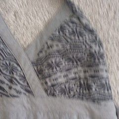 Athleta Gray Floral V-Neck Halter Tie Sleeveless Knee Length Sundress Size S