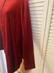 Womens Red Velvet Long Dress Cardigan Set Large Valentines Romantic Festive