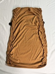 Isabel Maternity by Ingrid & Isabel 2pc Rib Knit Top Ruched Skirt Brown L