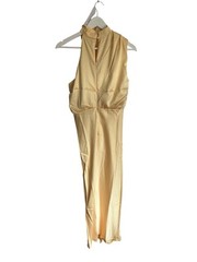 Billy J New Yellow Esther Maxi Dress Satin Size 10 RRP £60