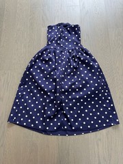 Self Portrait Self-Portrait Satin Midi Dress Strapless Navy Blue White Size US 0