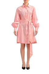 Hugo Boss Women&rsquo;s « Kaisanna » Pink Belted Button Down Shirt Mini Dress US 6 IT 42
