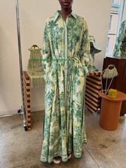 ALE 70% cotton 30% silk long dress lace-up waist shirt dress 2026 dress female