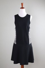PROENZA SCHOULER NWT $1825 Stretch Knit Chevron Trim A-Line Tank Dress Size 8