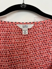 Croft & Barrow Shift Plus 4X Orange/Black/White Floral Scoop Neck Dress