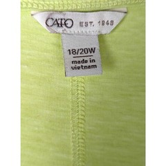 Cato Plus Size Lime Green Bubble Hem Knit Dress – Sz 18/20W Bust45&Prime; Len 38.5&Prime;EUC