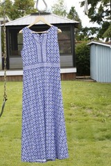 Talbots Dress Medium Effortless Jersey Maxi Peasant Bohemian Boho Beach Stretch