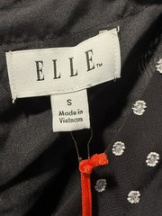 NWT Elle Women Black/White Polka Dot Sleeveless Belted Dress Size Small